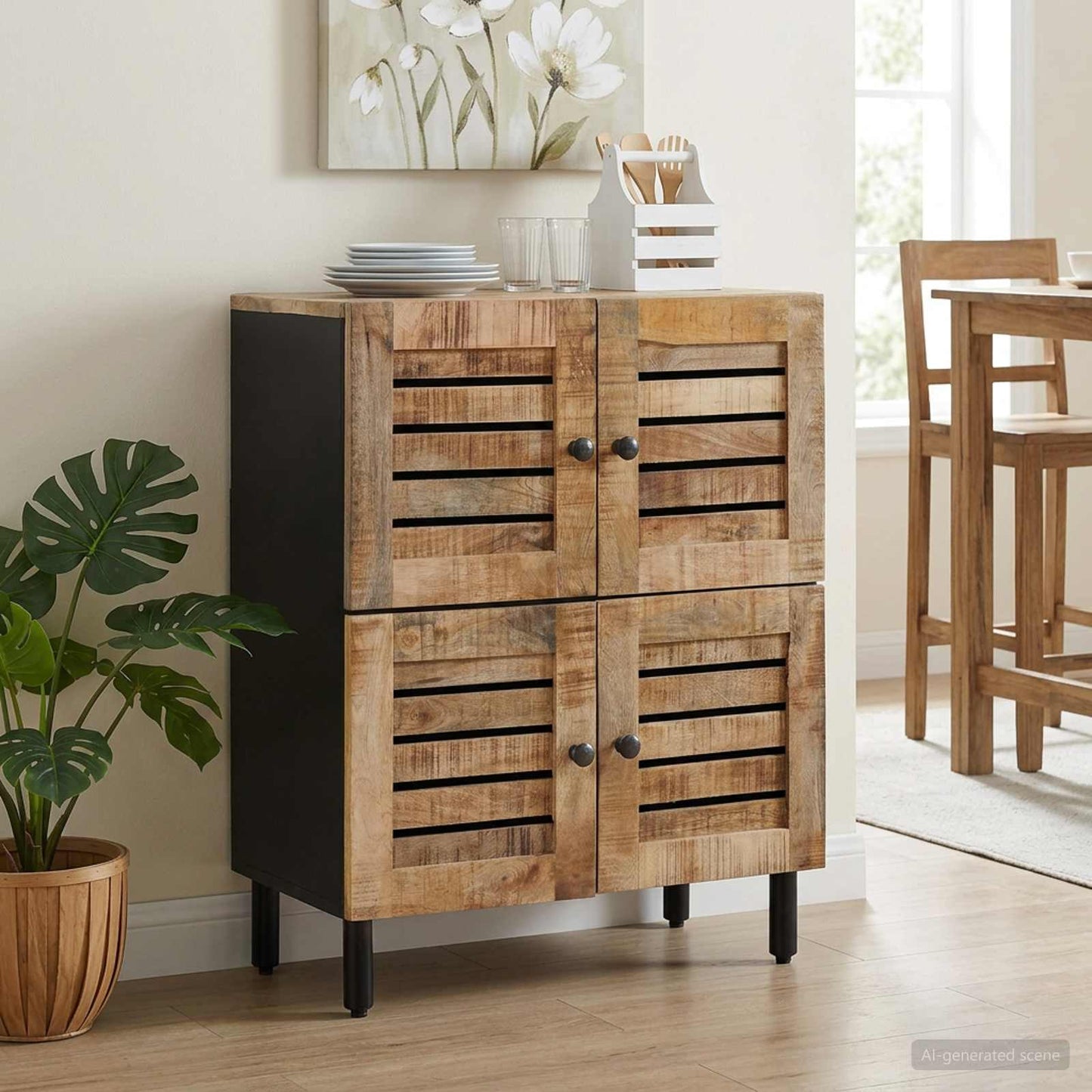 Stauraumschränke Natur 60 x 33 x 75 cm Massivholz Mango