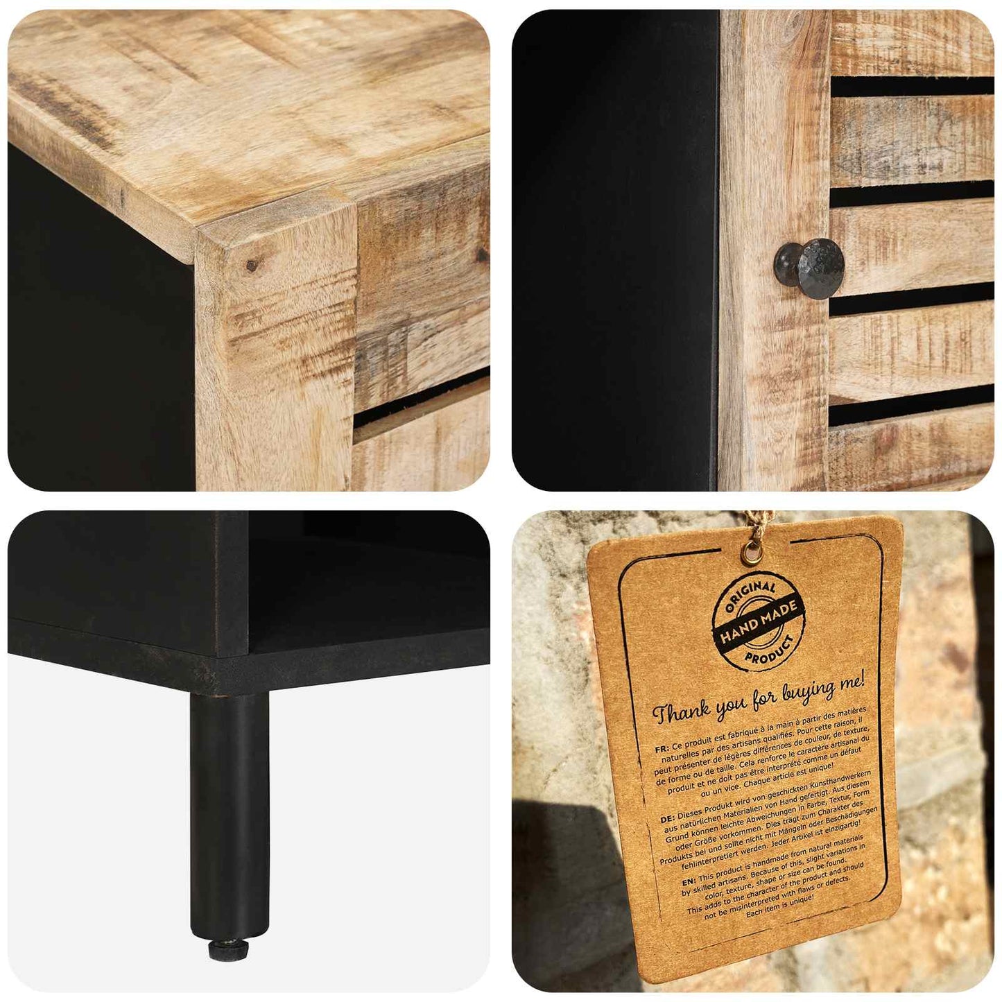 Stauraumschränke Braun 80 x 33,5 x 75 cm Massivholz Mango