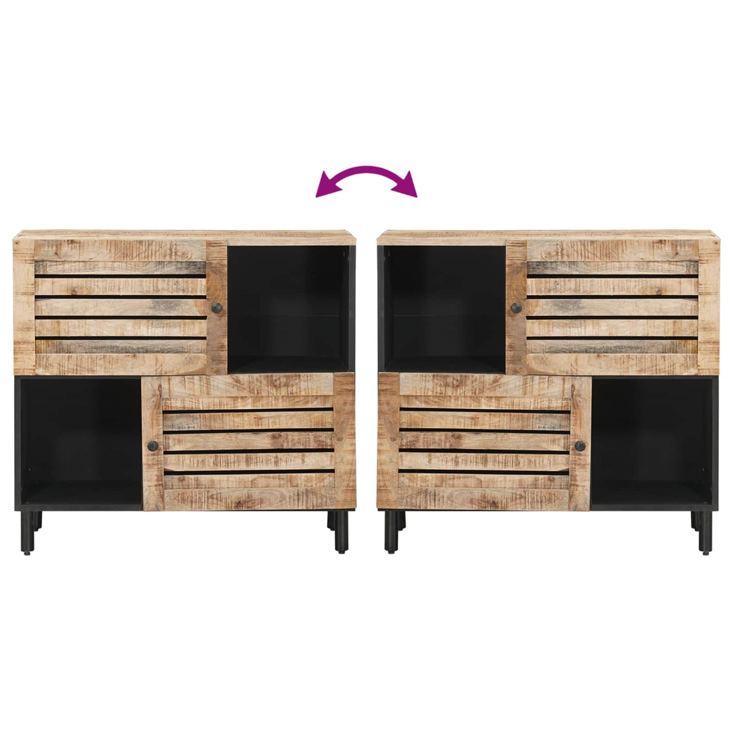 Stauraumschränke Braun 80 x 33,5 x 75 cm Massivholz Mango
