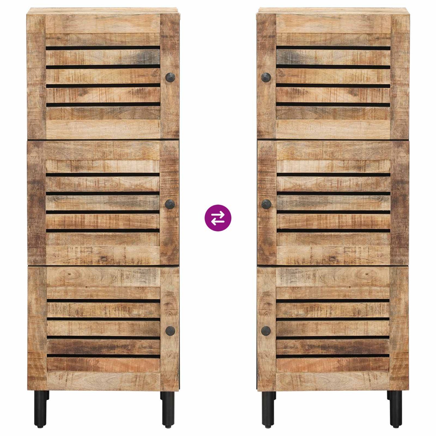 Stauraumschränke Natur 40 x 33 x 110 cm Massivholz Mango