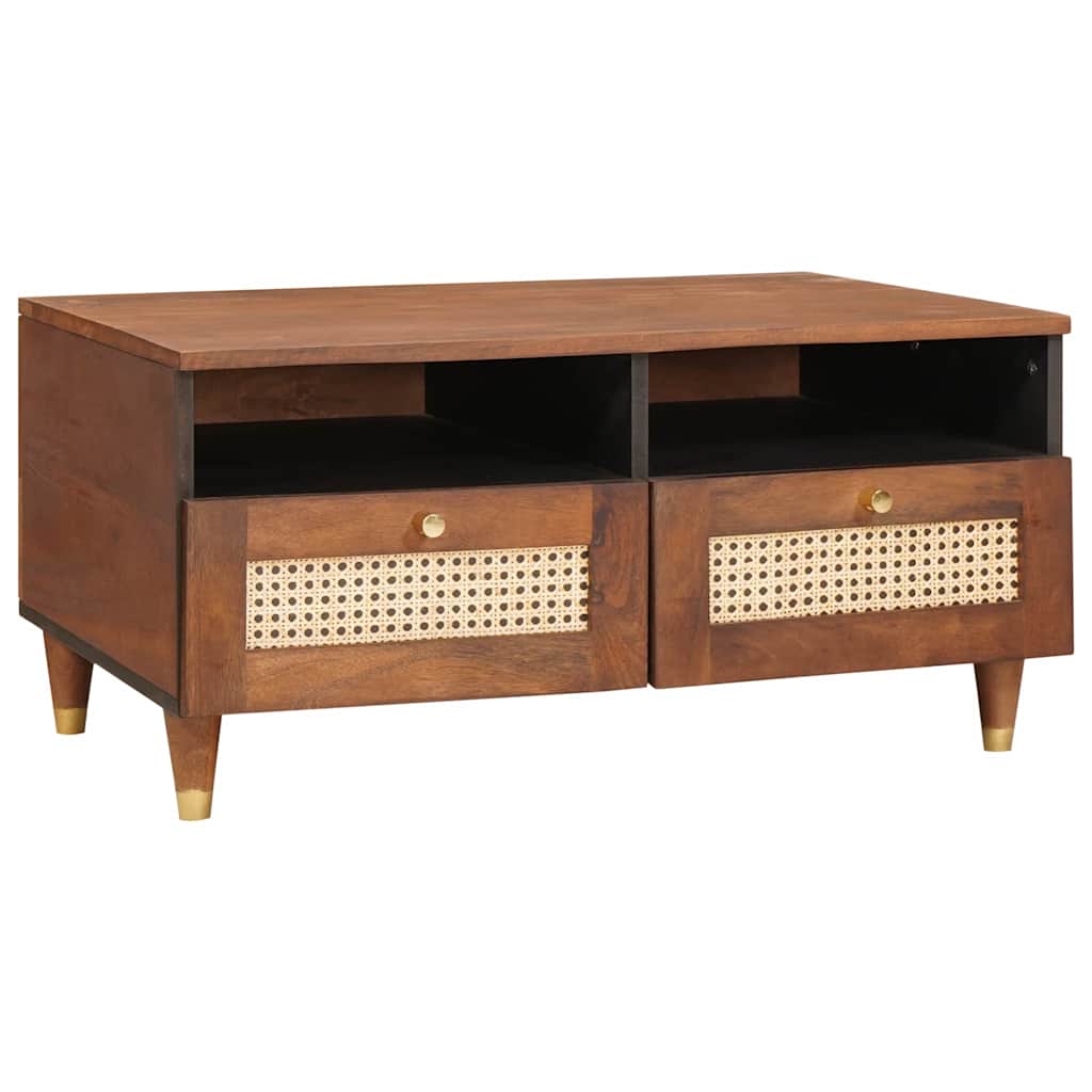 Couchtisch mit Schubladen 80 x 54 x 40 cm Massivholz Mango
