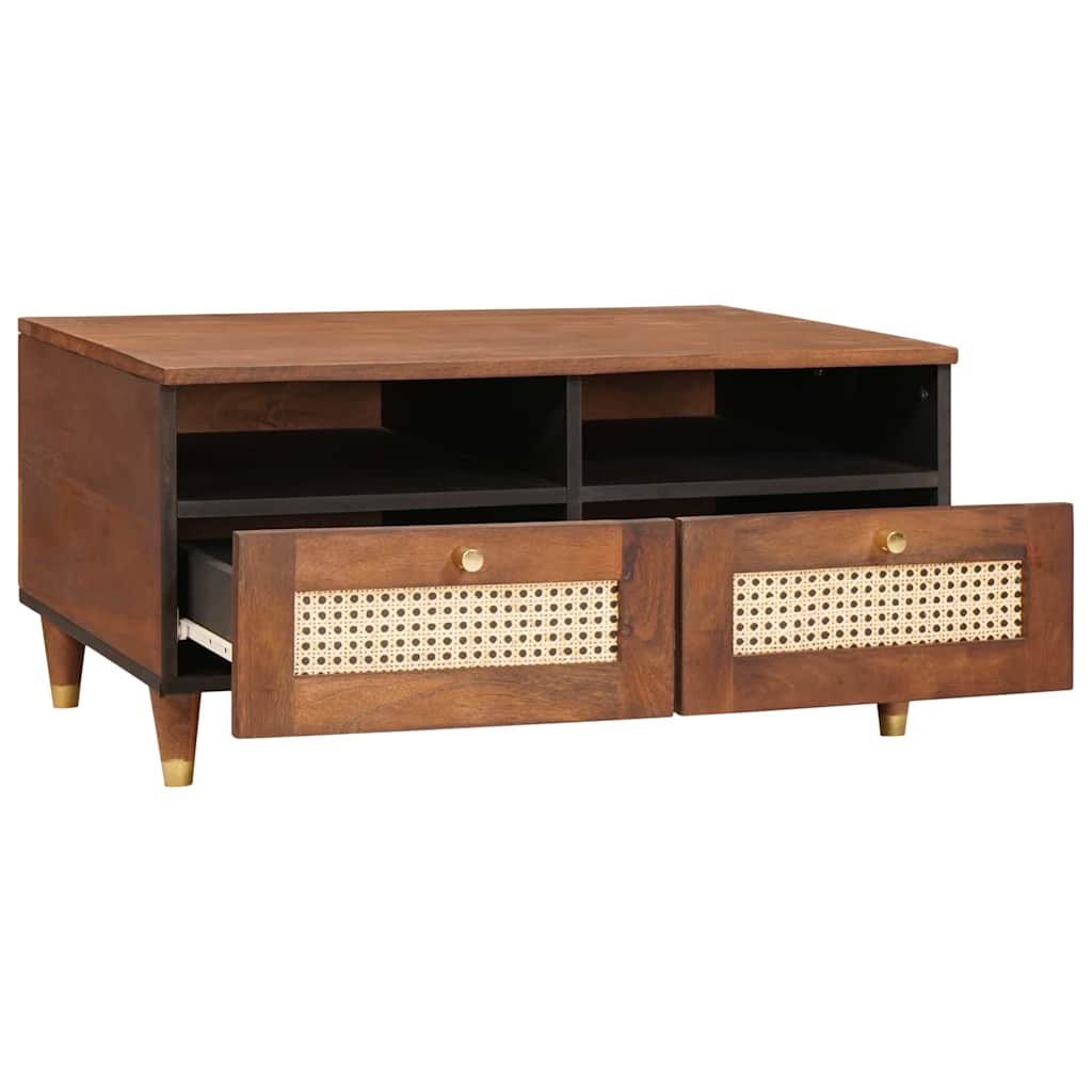Couchtisch mit Schubladen 80 x 54 x 40 cm Massivholz Mango