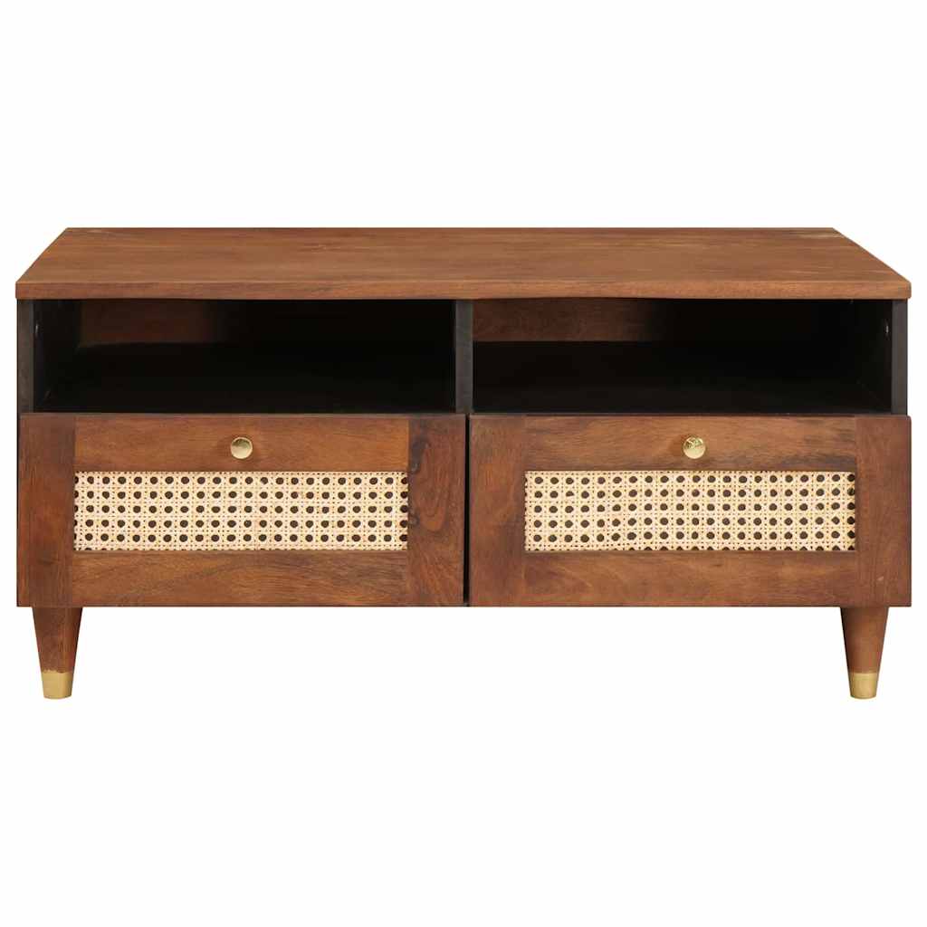 Couchtisch mit Schubladen 80 x 54 x 40 cm Massivholz Mango