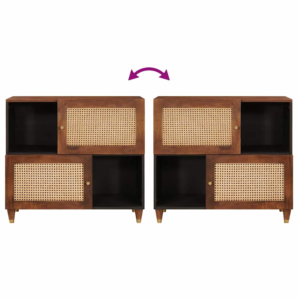Sideboard Braun 80 x 33,5 x 75 cm Massivholz Mango