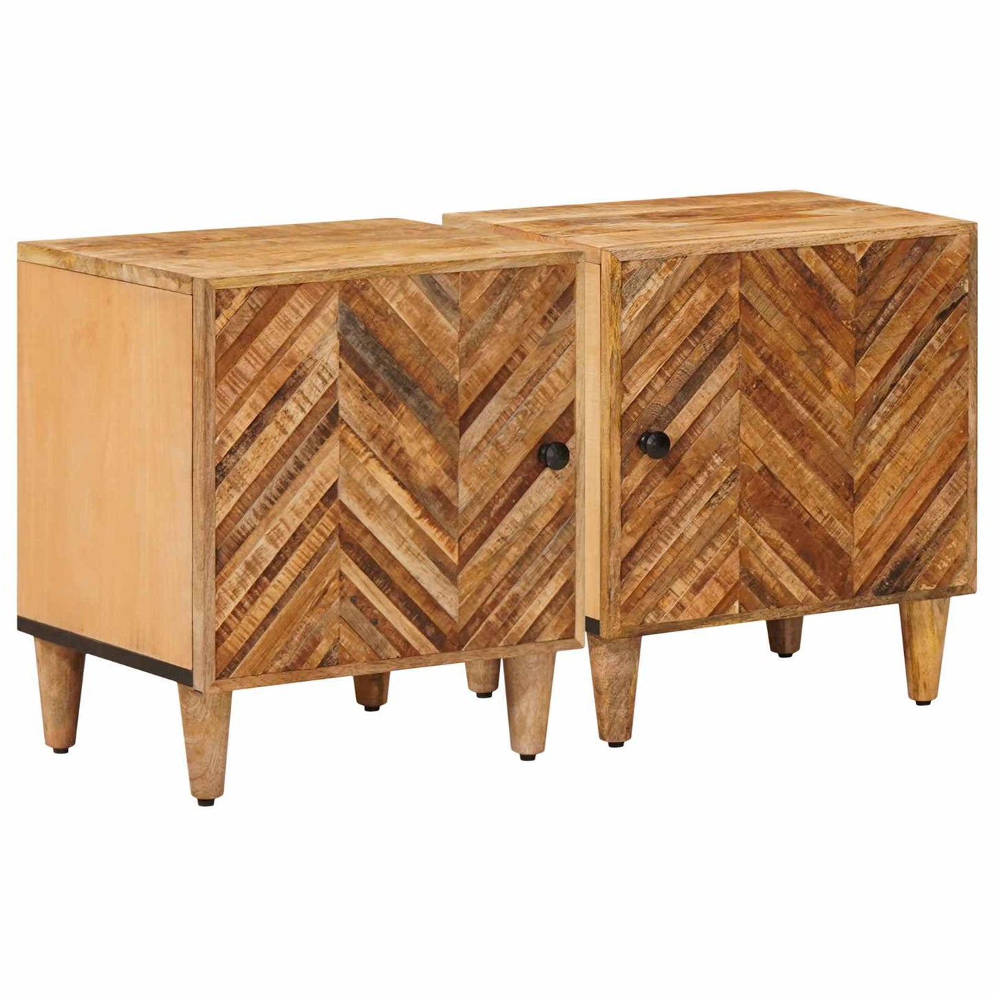 Nachttisch 2 stk. Braun 40 x 33,5 x 46 cm Massivholz Mango
