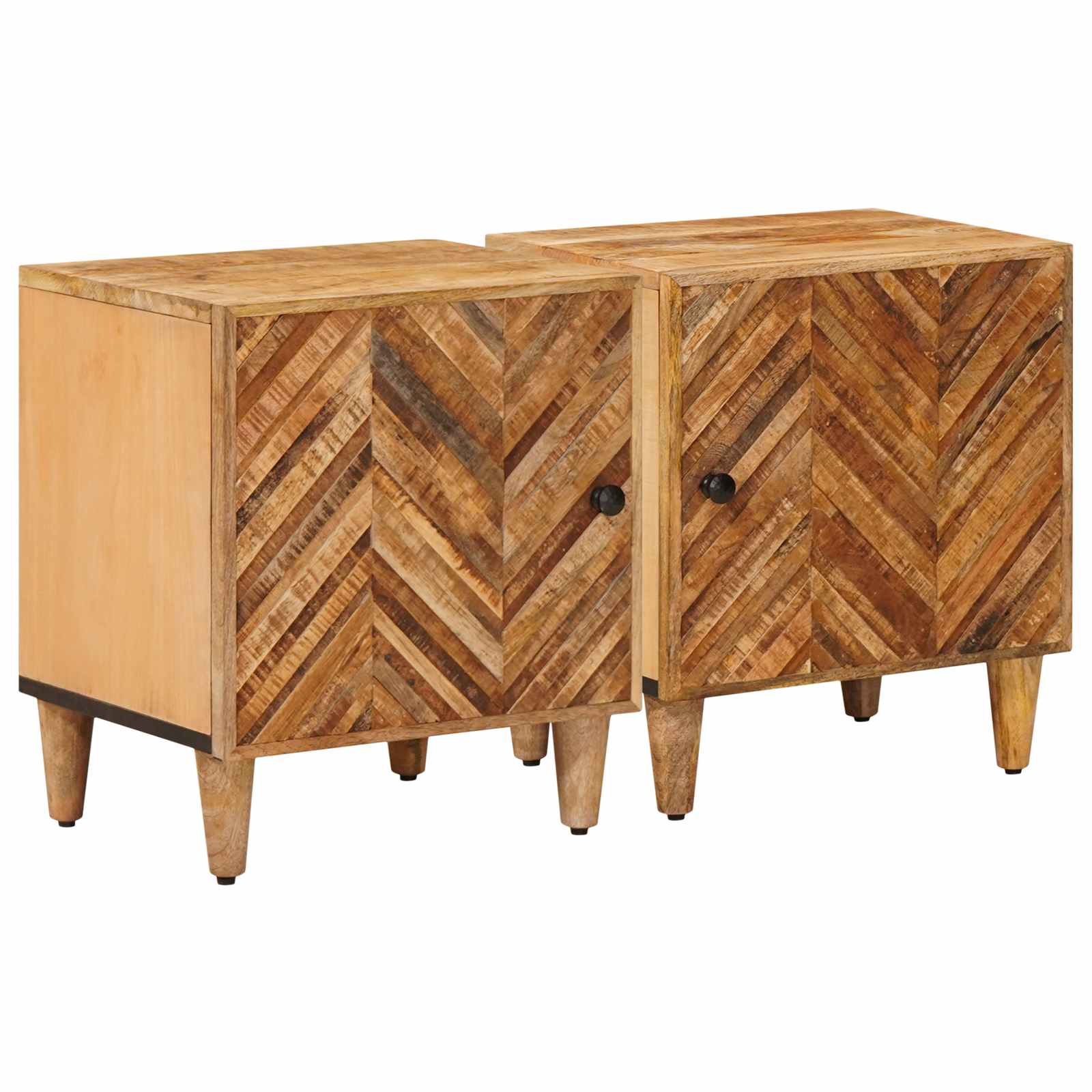 Nachttisch 2 stk. Braun 40 x 33,5 x 46 cm Massivholz Mango