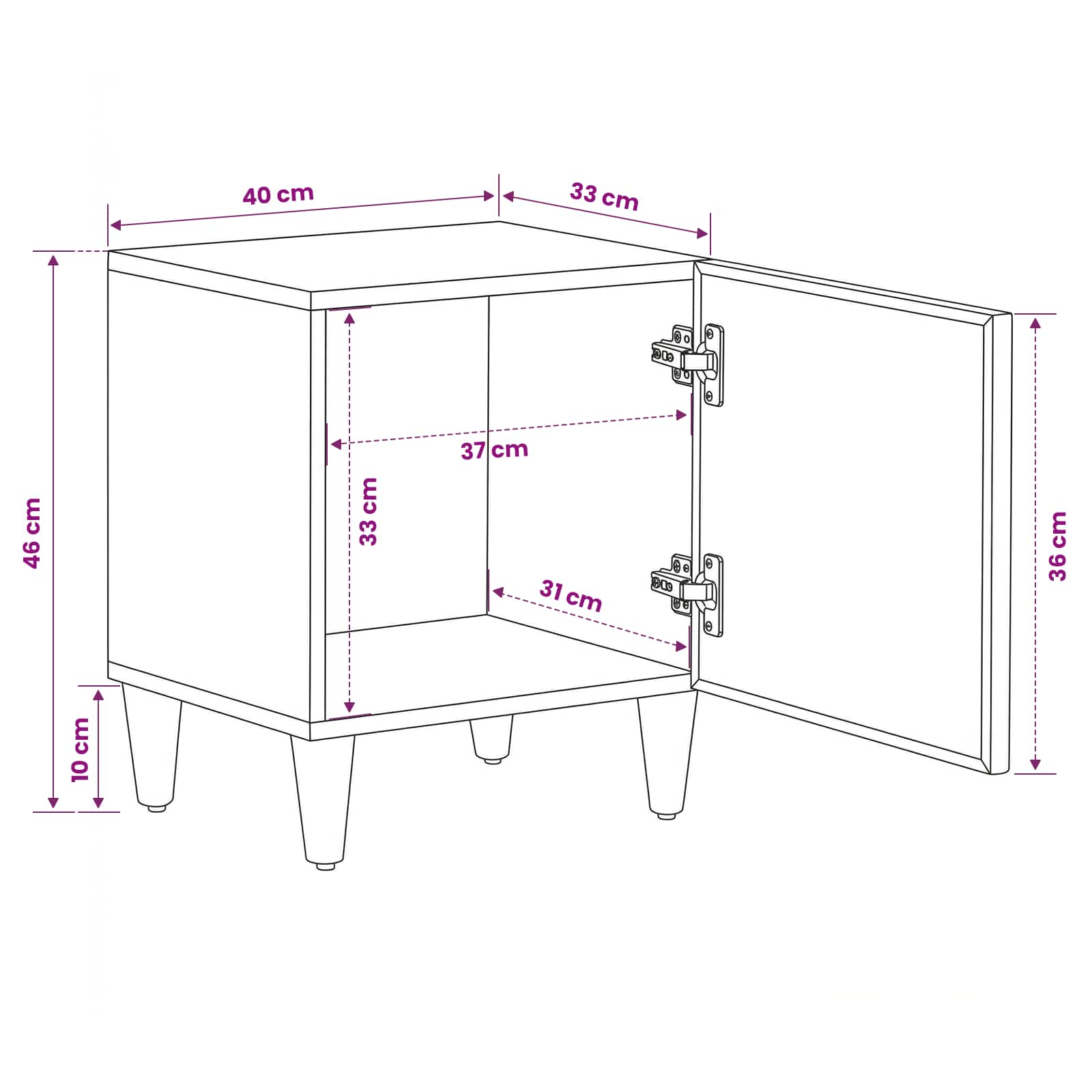 Nachttisch 2 stk. Braun 40 x 33,5 x 46 cm Massivholz Mango