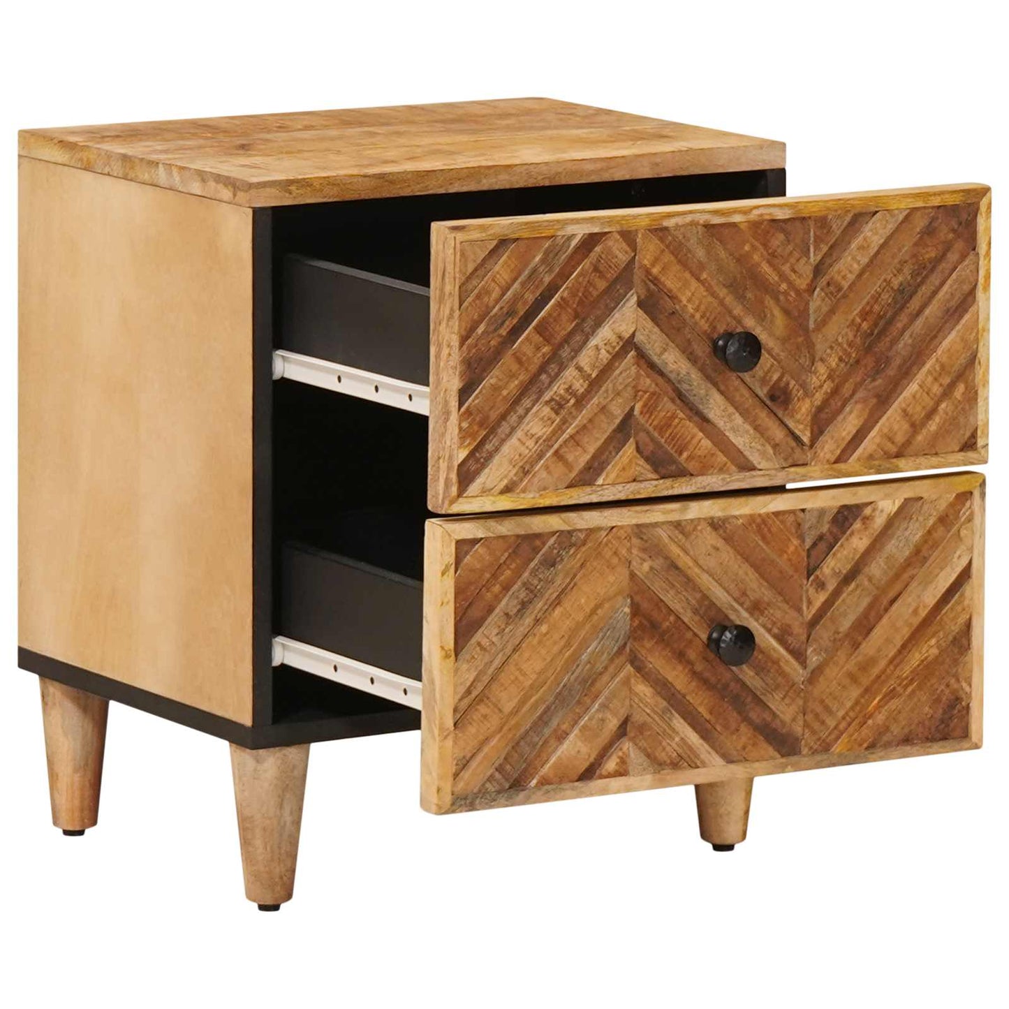 Nachttisch 2 stk. Braun 40 x 33,5 x 46 cm Massivholz Mango