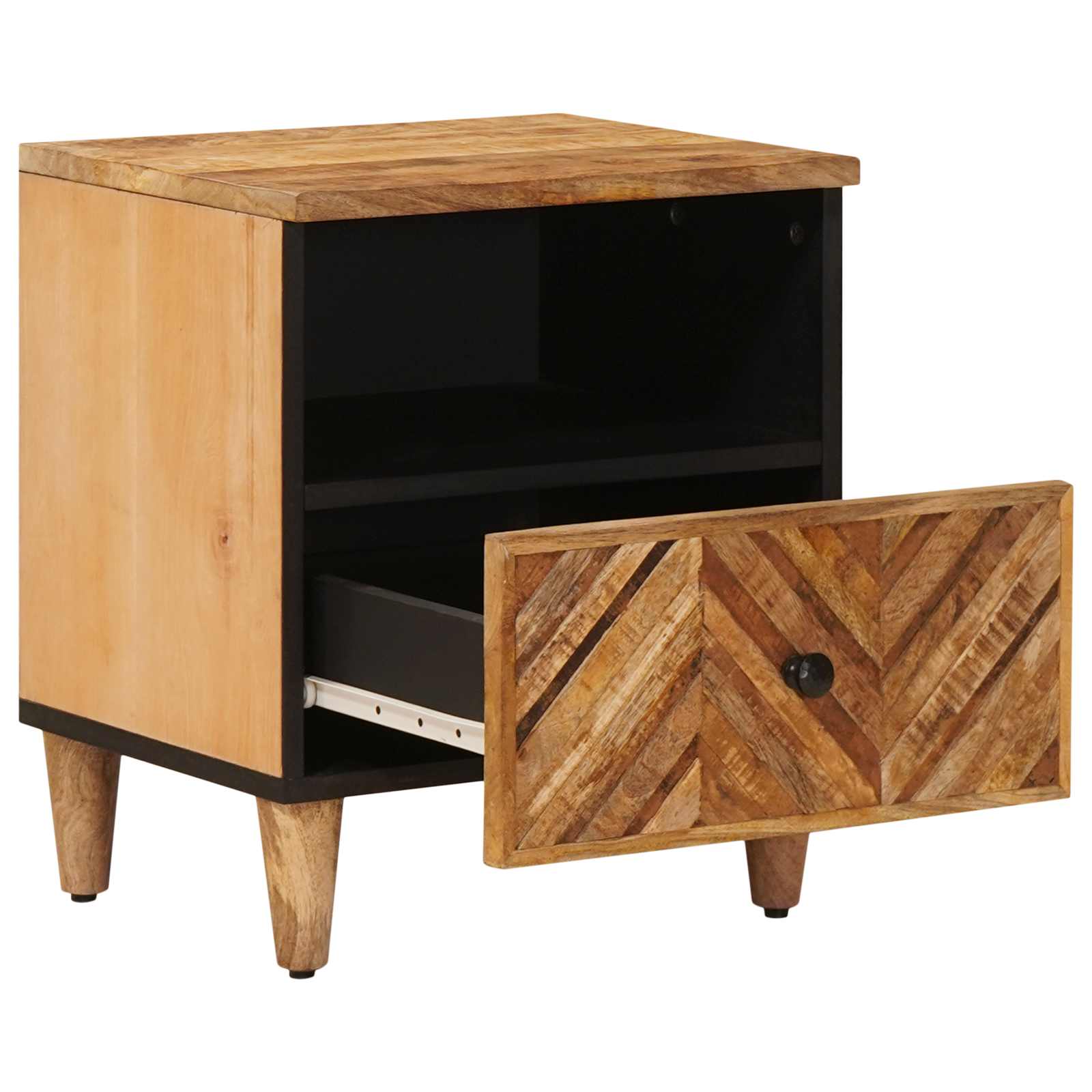 Nachttisch Braun 50 x 33 x 60 cm Massivholz Mango