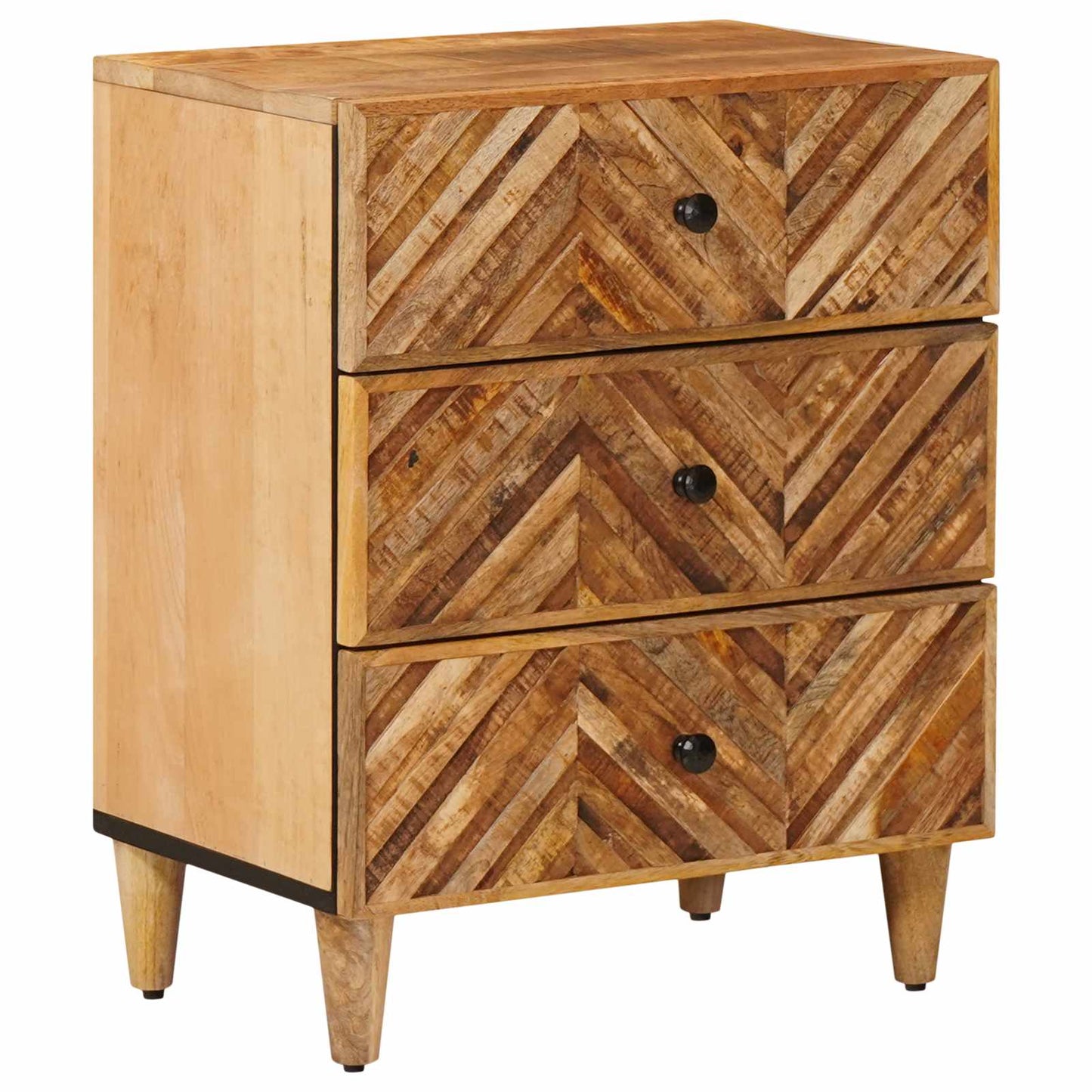 Nachttisch Braun 50 x 33 x 60 cm Massivholz Mango