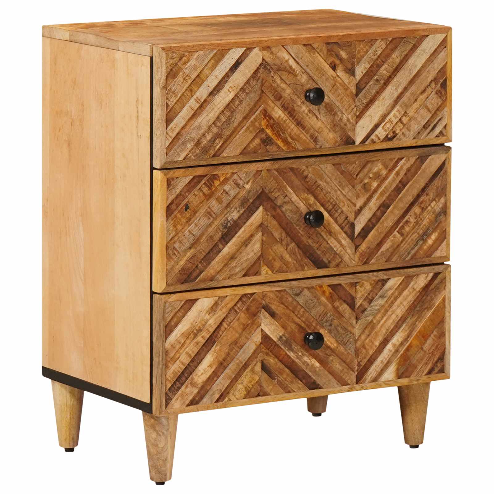 Nachttisch Braun 50 x 33 x 60 cm Massivholz Mango