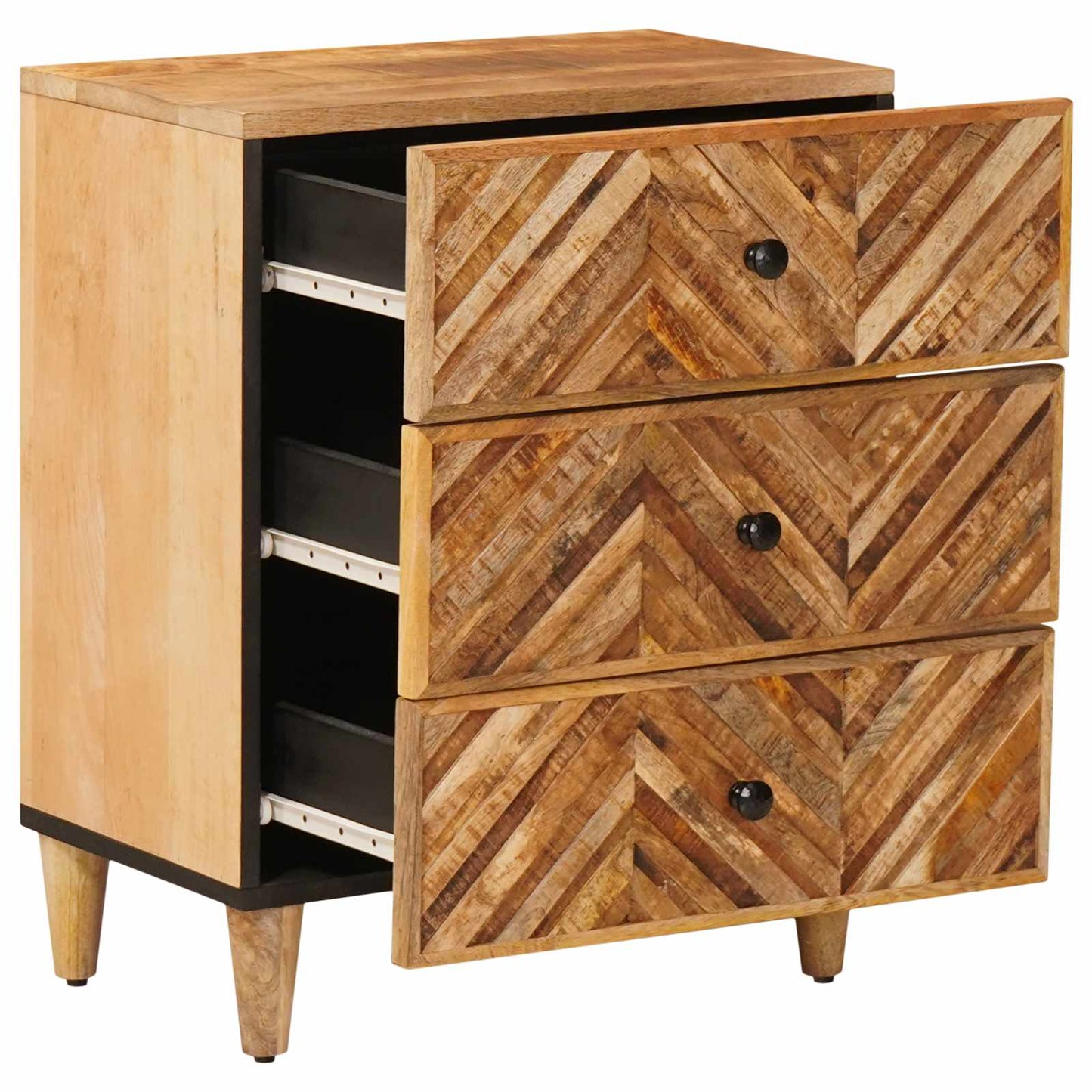 Nachttisch Braun 50 x 33 x 60 cm Massivholz Mango