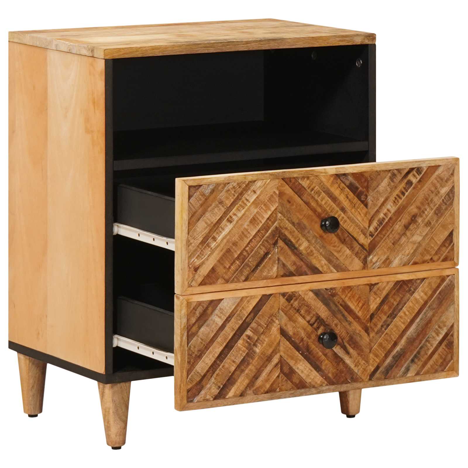 Nachttisch Braun 50 x 33 x 60 cm Massivholz Mango