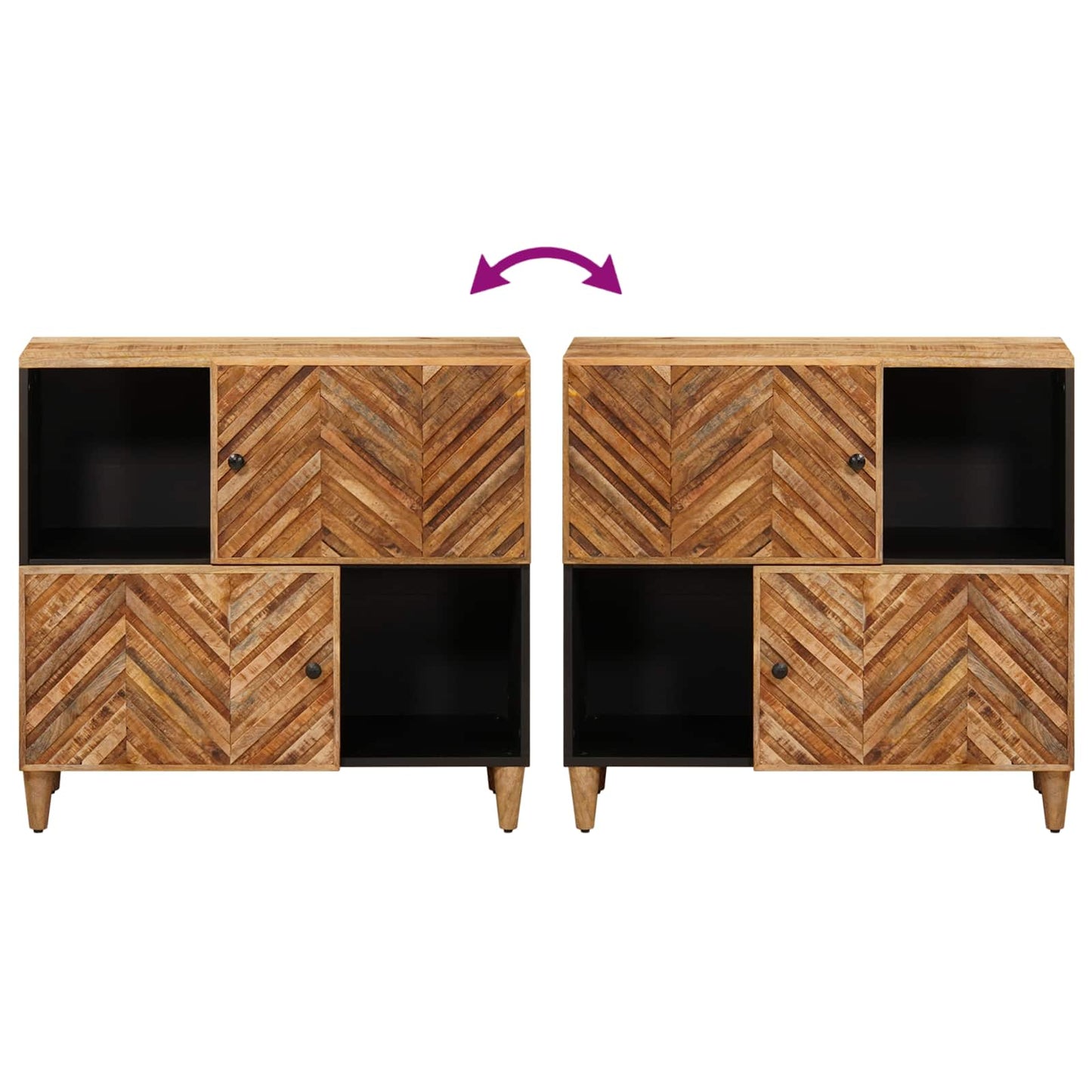Stauraumschränke Braun 80 x 33,5 x 75 cm Massivholz Mango