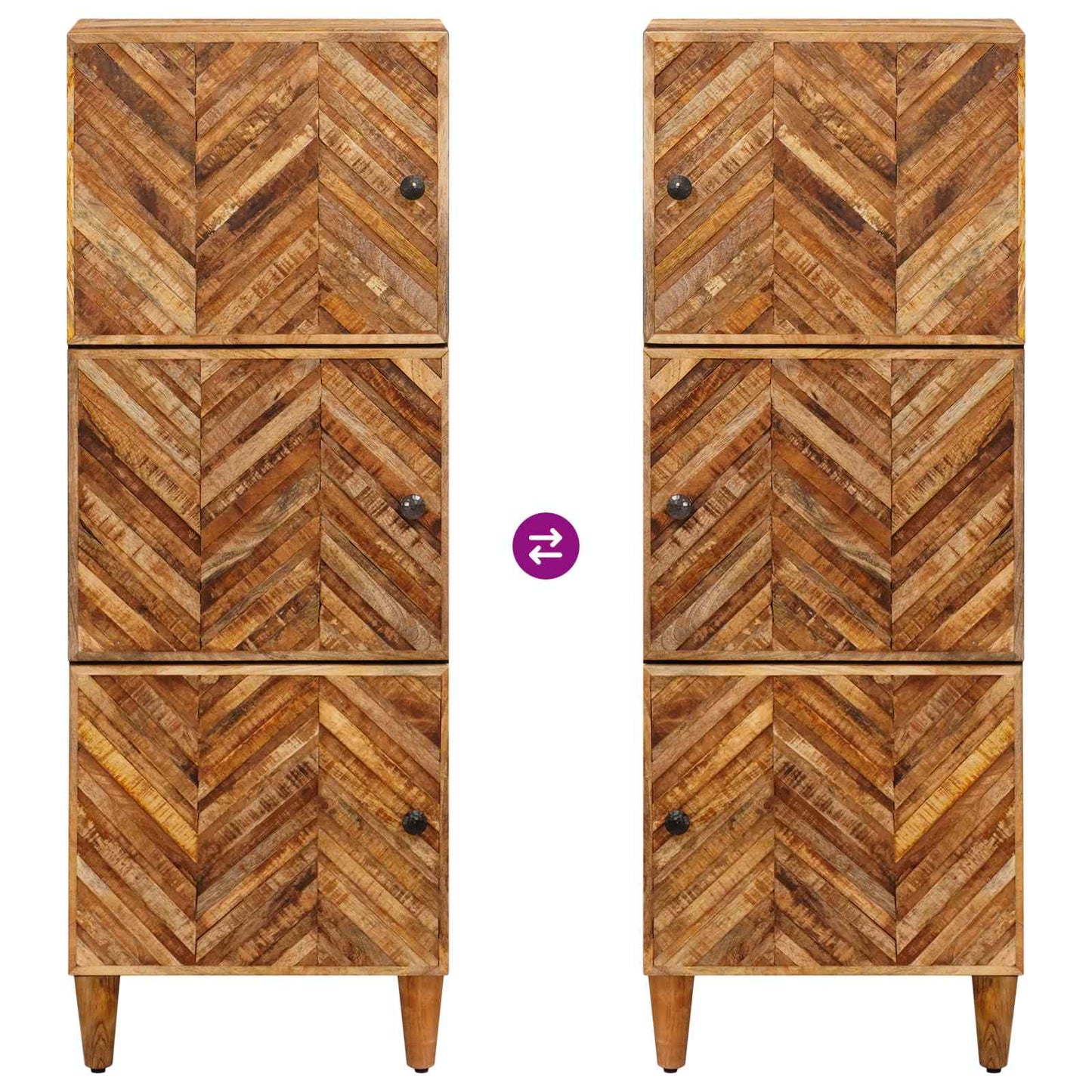 Stauraumschränke Braun 40 x 33,5 x 110 cm Massivholz Mango