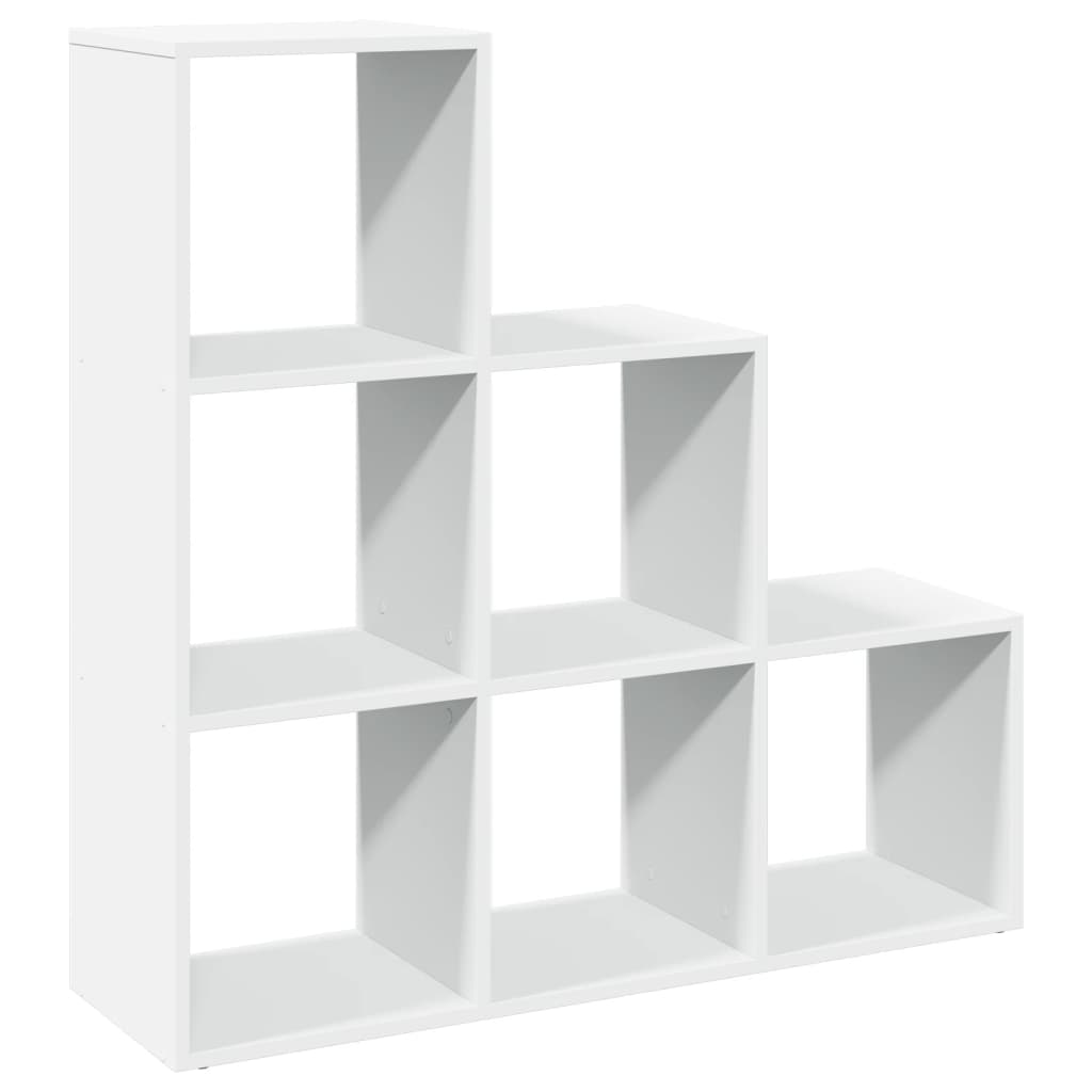 Bibliothèque séparateur de pièce 3 niveaux blanc 99x29x99 cm en bois