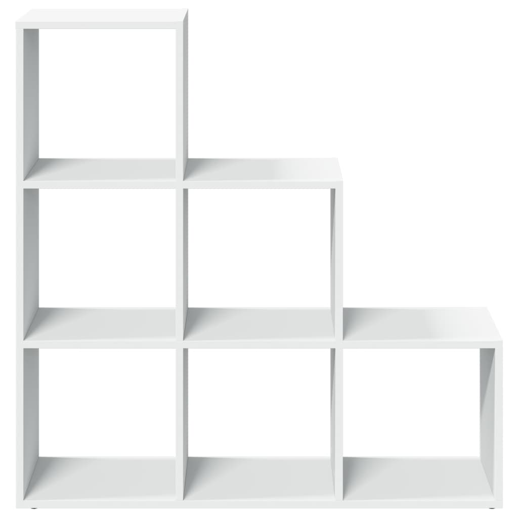 Bibliothèque séparateur de pièce 3 niveaux blanc 99x29x99 cm en bois