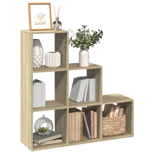 Bibliothèque séparateur de pièce 3 niveaux Chêne Sonoma 99x29x99 cm