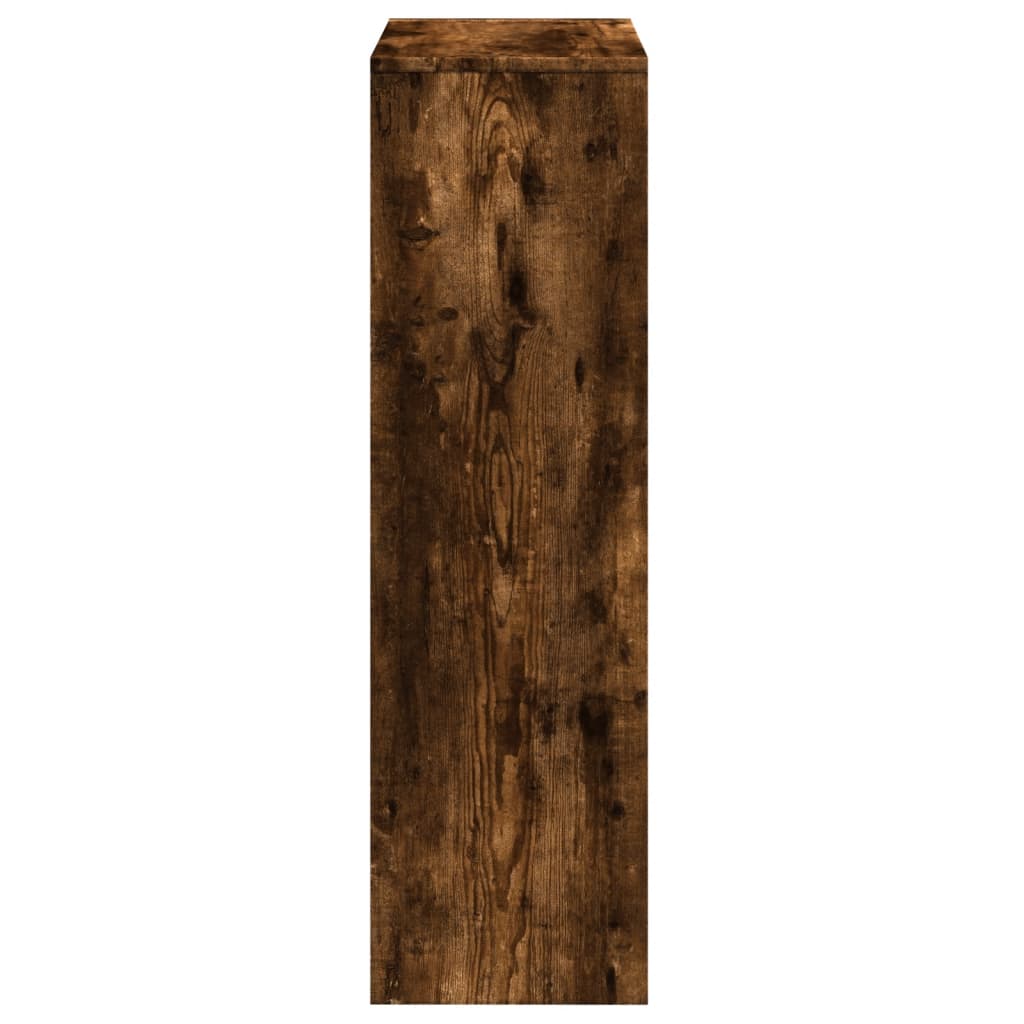 Bibliothèque séparateur de pièce 3 niveaux chêne fumé 99x29x99 cm