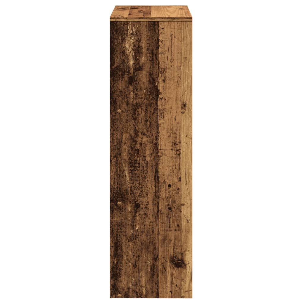 Bibliothèque séparateur de pièce 3 niveaux aspect bois de récupération 99x29x99 cm