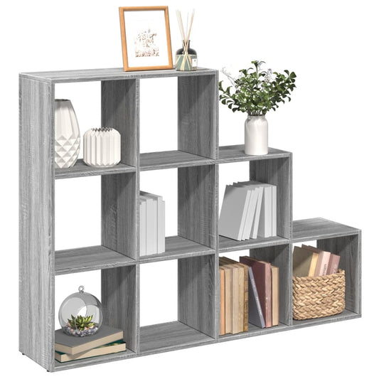 Bibliothèque séparateur de pièce 3 niveaux gris Sonoma 137,5x29x103,5 cm