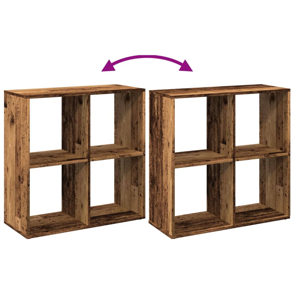 Room Divider Bookcase Old Wood Look 69.5x29x69.5 cm