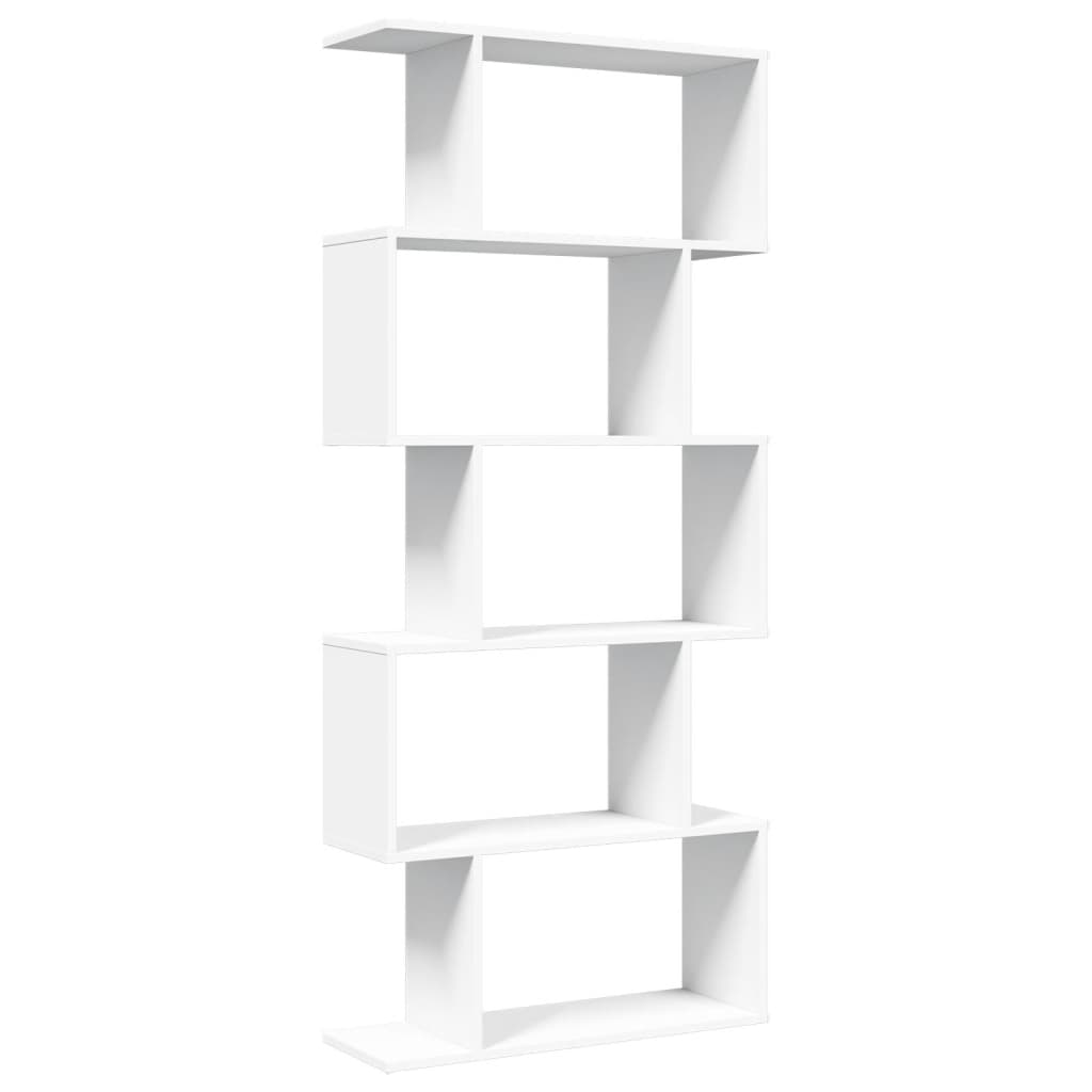Bibliothèque séparateur de pièce 5 niveaux blanc 70x24x161 cm en bois