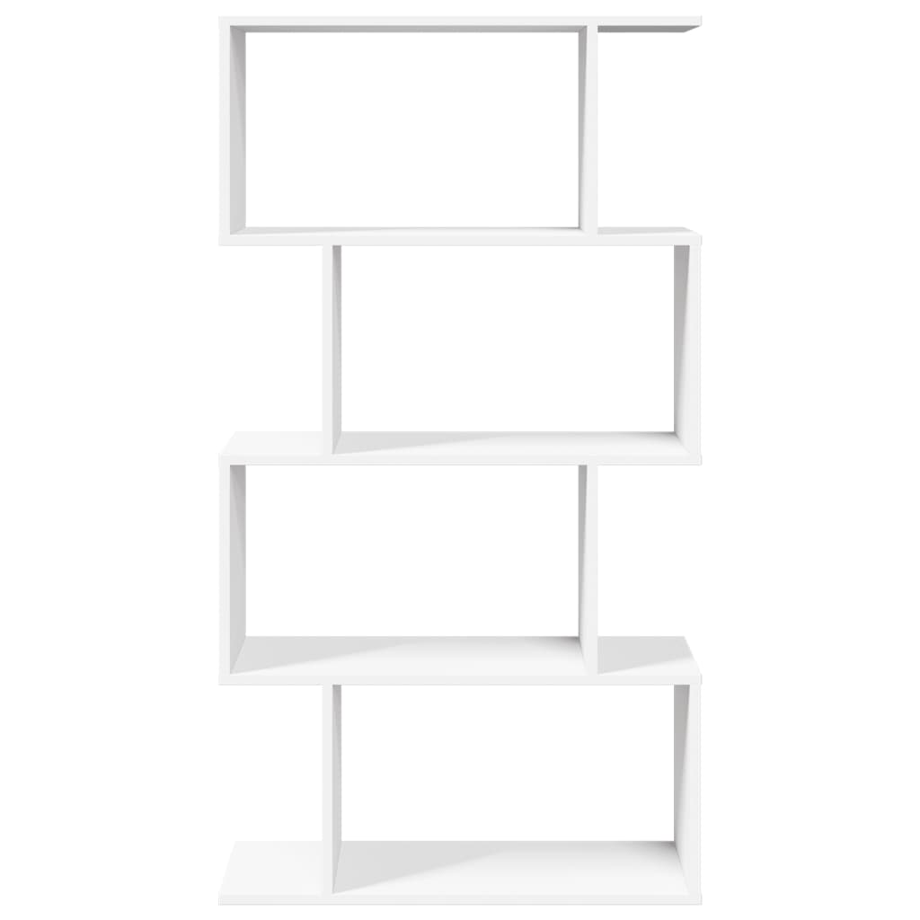 Bibliothèque séparateur de pièce 4 étagères blanc 70x24x129 cm matériau bois