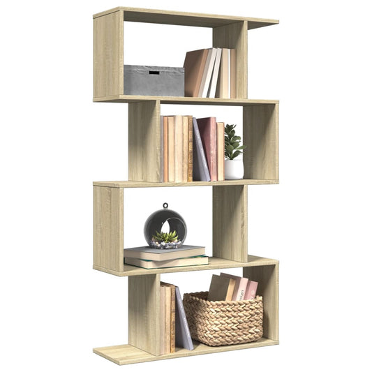 Bibliothèque séparateur de pièce 4 étagères Chêne Sonoma 70x24x129 cm