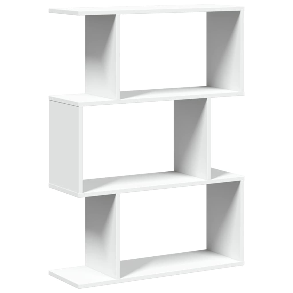 Bibliothèque séparateur de pièce 3 compartiments blanc 70x24x97 cm en bois