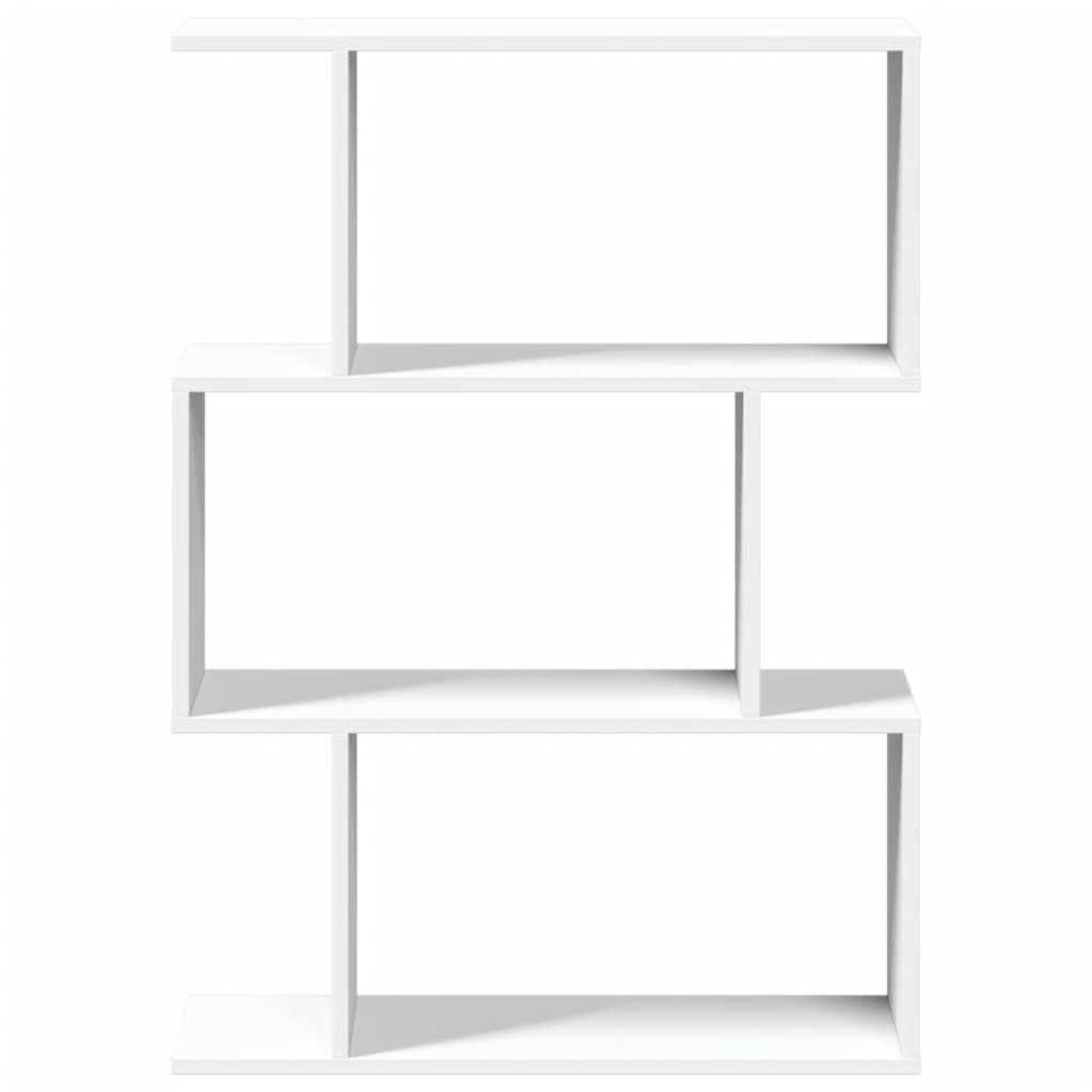 Bibliothèque séparateur de pièce 3 compartiments blanc 70x24x97 cm en bois