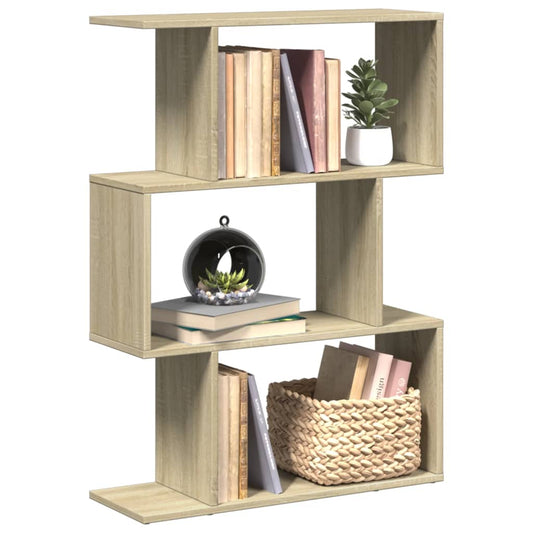 Bibliothèque séparateur de pièce 3 compartiments Chêne Sonoma 70x24x97 cm