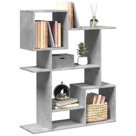 Room Divider Bookcase Concrete Grey 92x29x112 cm Wood Material