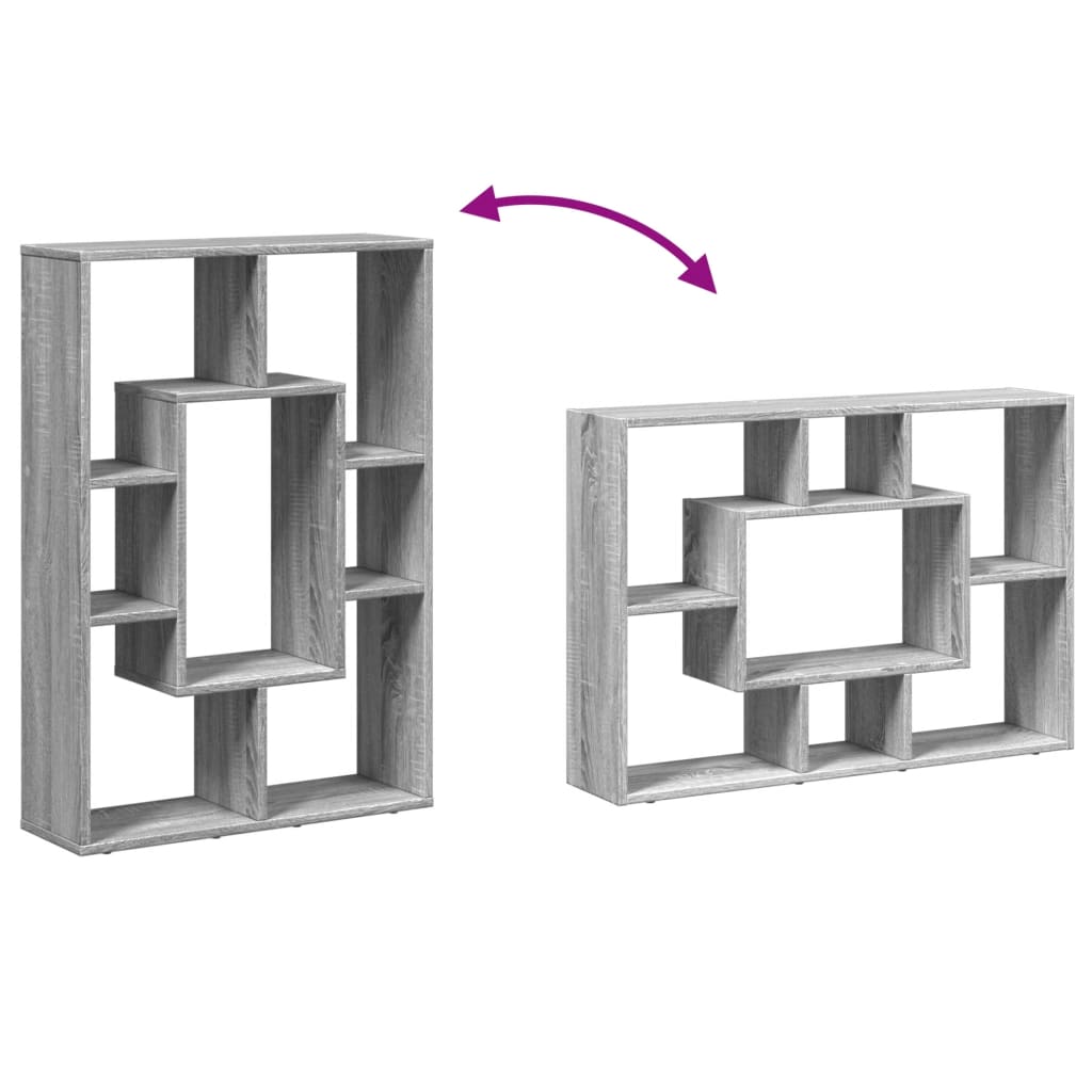 Bookshelf Gray Sonoma 63x20x90 cm Wood Material