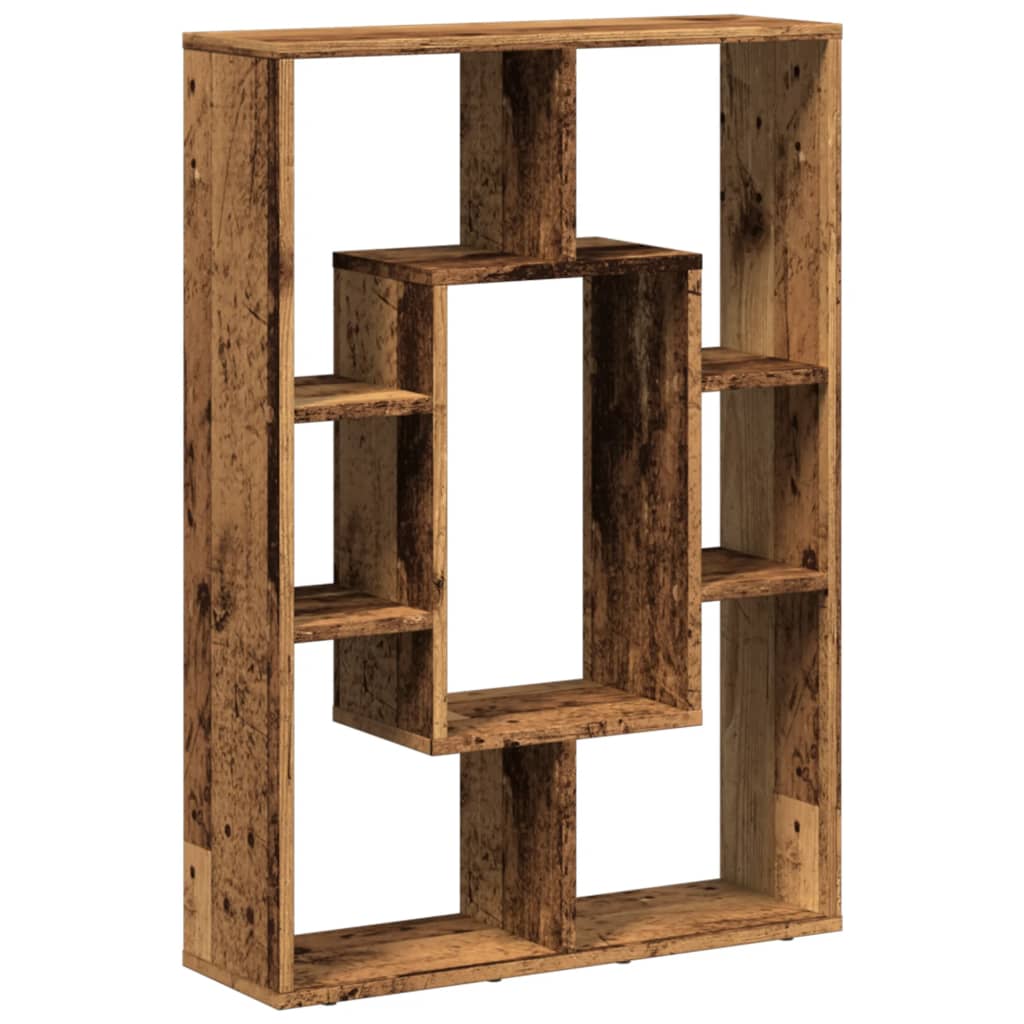 Bibliothèque aspect bois de récupération 63x20x90 cm en matériau bois