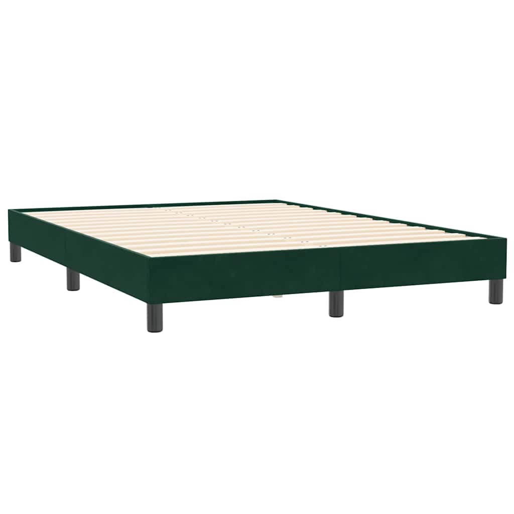 Bettgestell ohne Matratze Dunkelgrün 140x210 cm Samt