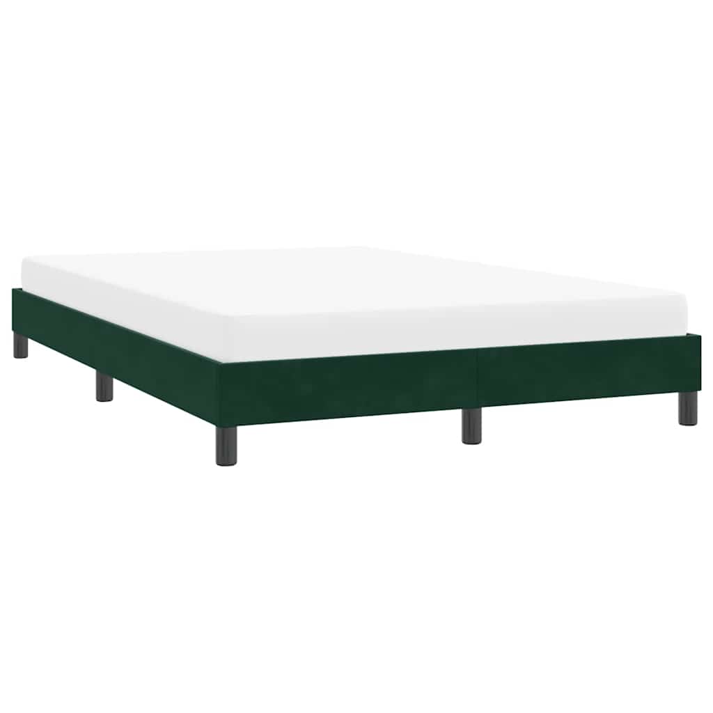 Bettgestell ohne Matratze Dunkelgrün 140x210 cm Samt