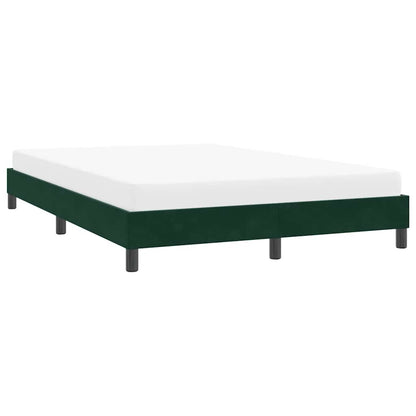 Bettgestell ohne Matratze Dunkelgrün 140x210 cm Samt