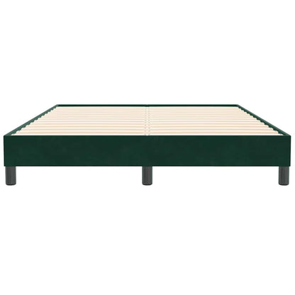Bettgestell ohne Matratze Dunkelgrün 140x210 cm Samt