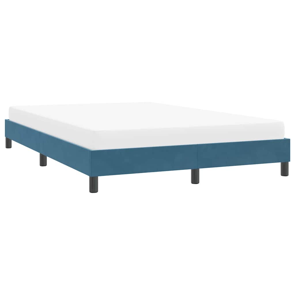Bettgestell ohne Matratze Dunkelblau 160x210 cm Samt