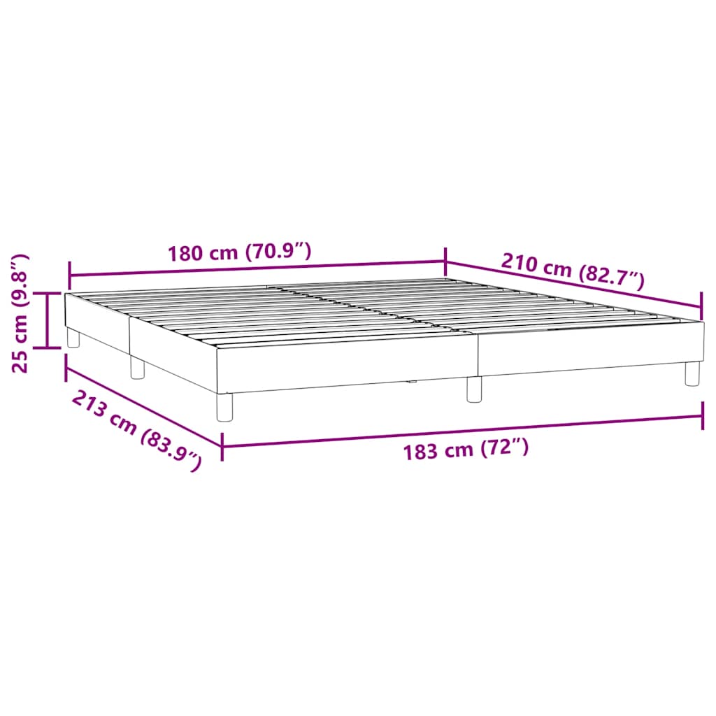Bettgestell ohne Matratze Schwarz 180x210 cm Samt