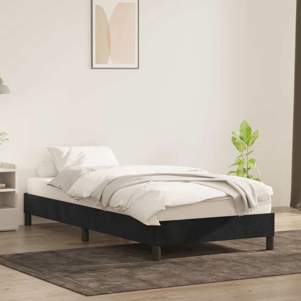 Bettgestell ohne Matratze Schwarz 90x220 cm Samt
