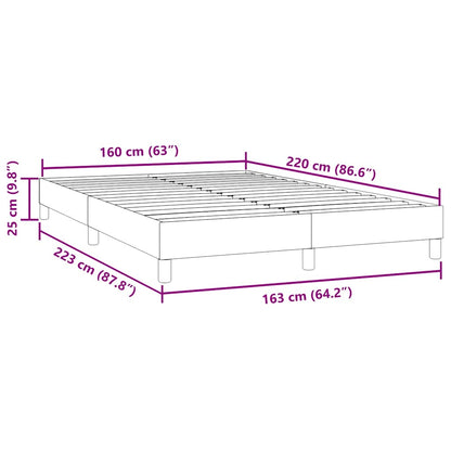Bettgestell ohne Matratze Hellgrau 160x220 cm Samt