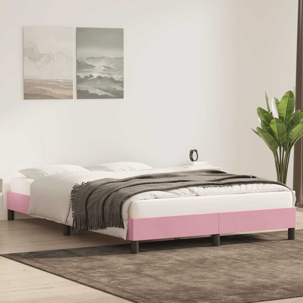 Bettgestell ohne Matratze Rosa 160x220 cm Samt