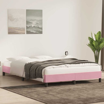 Bettgestell ohne Matratze Rosa 160x220 cm Samt