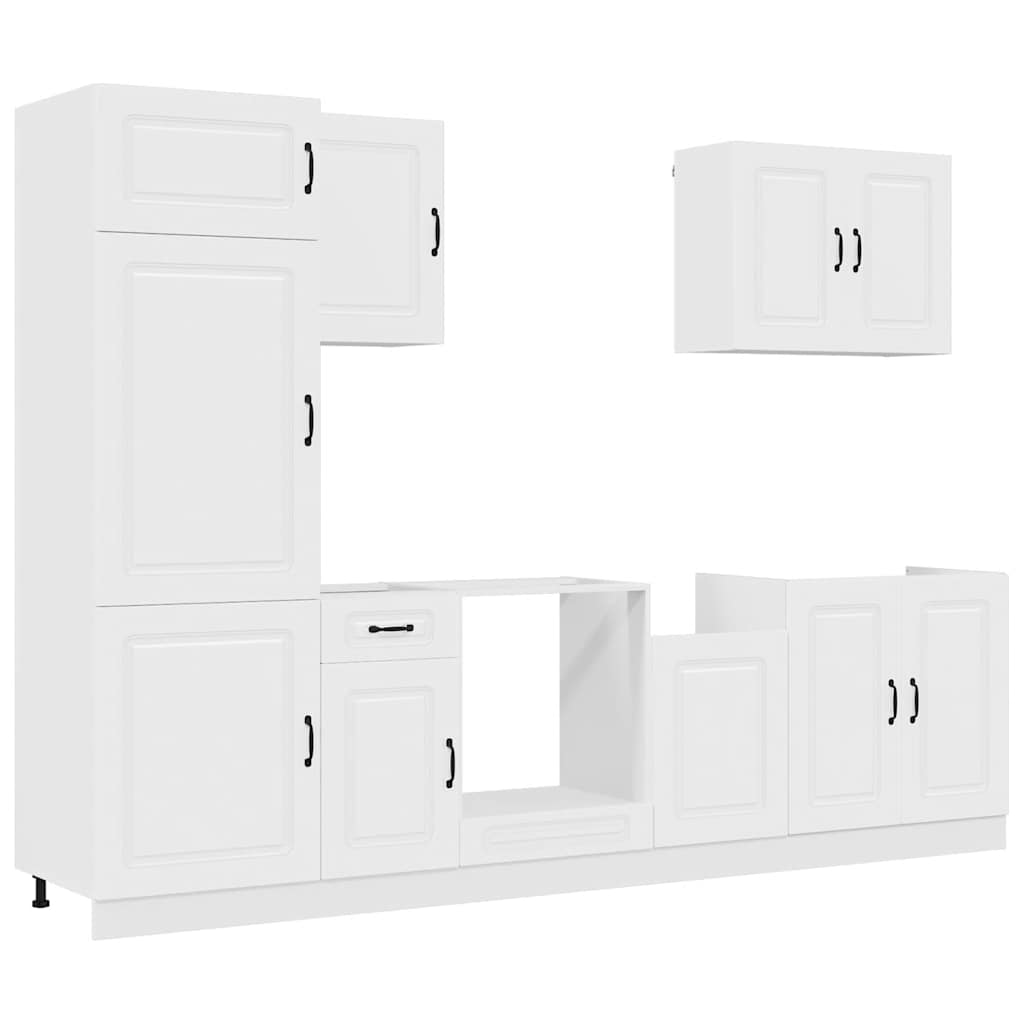 7-tlg. Küchenschrank-Set Kalmar Weiß Holzwerkstoff