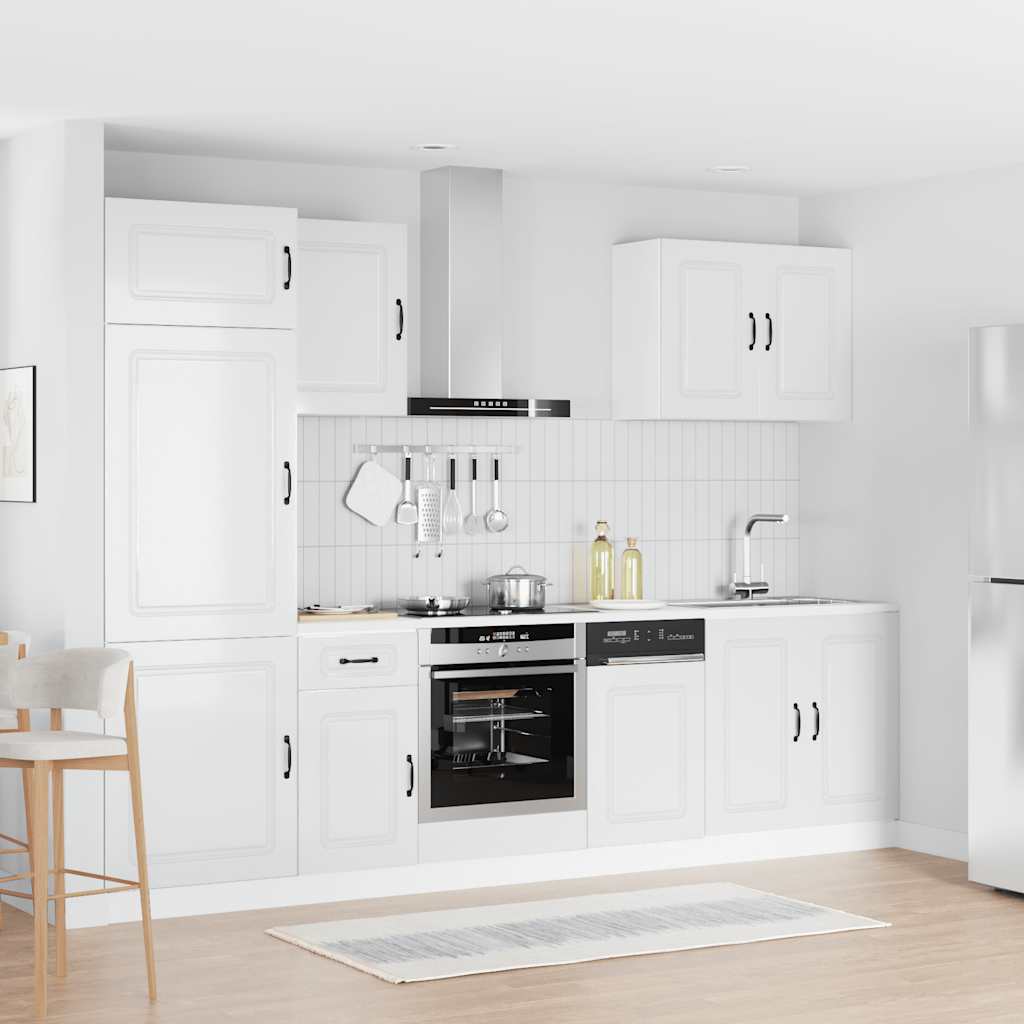 7-tlg. Küchenschrank-Set Kalmar Hochglanz-Weiß Holzwerkstoff