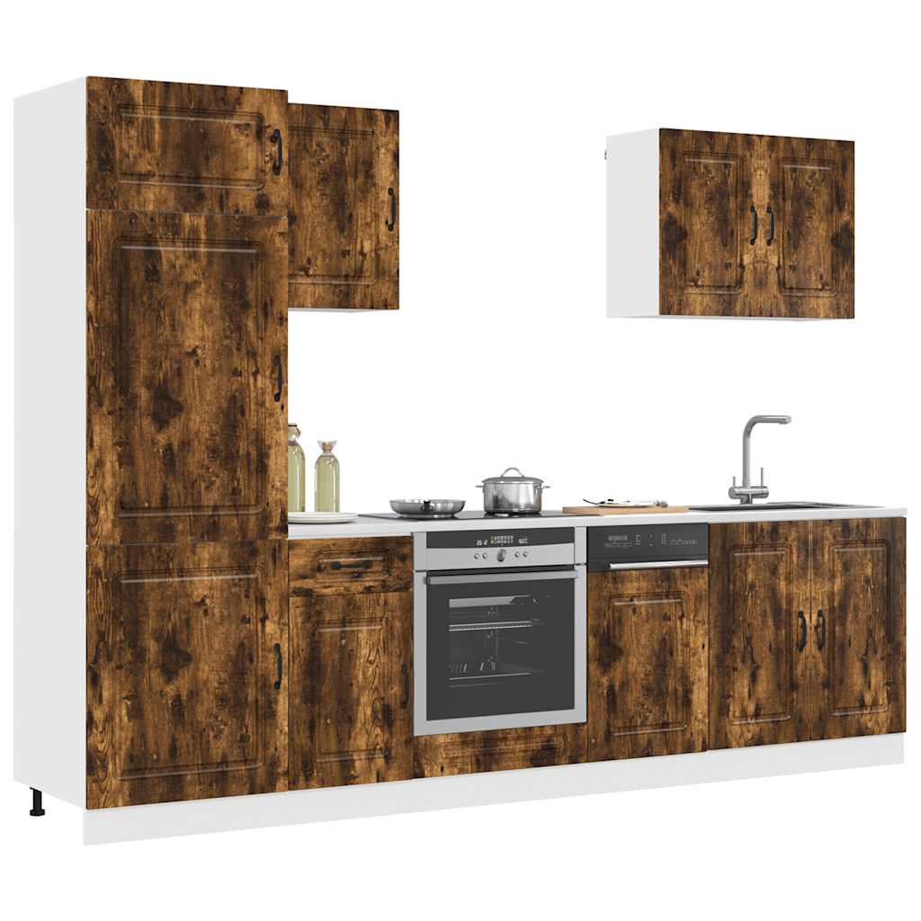 7-tlg. Küchenschrank-Set Kalmar Räuchereiche Holzwerkstoff