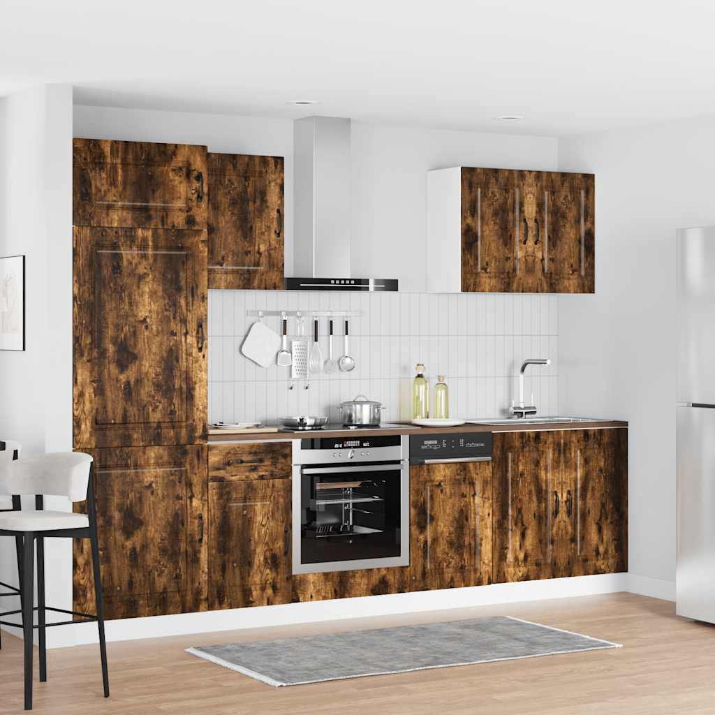 7-tlg. Küchenschrank-Set Kalmar Räuchereiche Holzwerkstoff