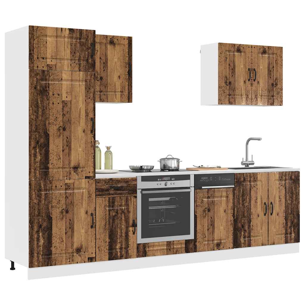 7-tlg. Küchenschrank-Set Kalmar Altholz-Optik Holzwerkstoff